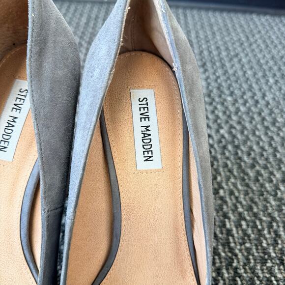 Steve Madden Women's "Betty" Gray Suede Chunky Heels Platform Pumps Size 11 - Picture 6 of 10